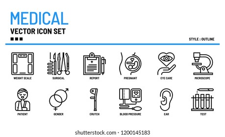 Medical vector icon set.
