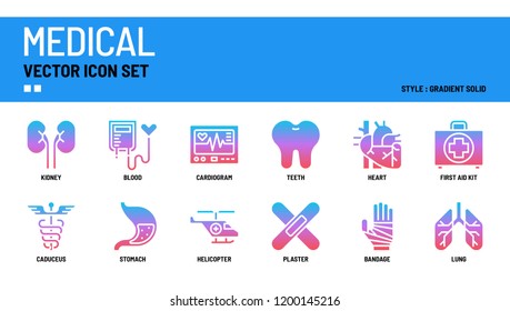 Medical vector icon set.