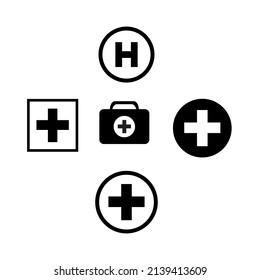 icono de vector médico conjunto en estilo plano