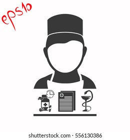 Medical vector icon. Set. grey icon.