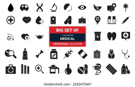 Set medizinischer Vektorsymbole, 3D-Illustrationen