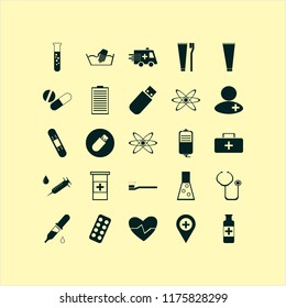 medical vector icons set. with dropper pipette, patch medicine, flash driver and hand washing in set