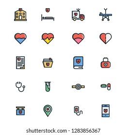 Medical Vector Icons Set. Filled Outline Icons, Sign and Symbols in Medicine and Health Care with Elements for Mobile Concepts and Web Apps. Collection Modern Infographic Logo and Pictogram. 