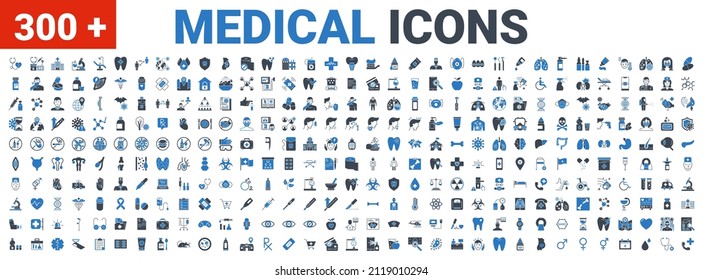 Medical Vector Icons Set. Glyph Icons, Sign And Symbols In Solid Design. Medicine, Health Care And Coronavirus COVID 19 Pandemic. Mobile Concepts And Web Apps. Modern Infographic Logo And Pictogram