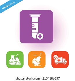Medical Vector Icons Set. Glyph white style Icons, Signs and Symbols in Flat Linear Medical and Health Care Design with Elements for Mobile Concepts and Web Apps Vol. 2