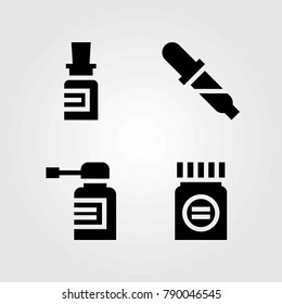 Medical vector icons set. pills, medicine and spray