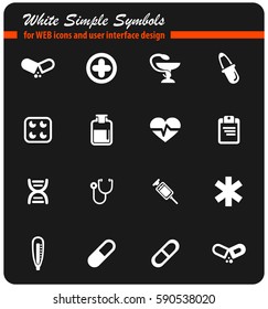 medical vector icons for user interface design