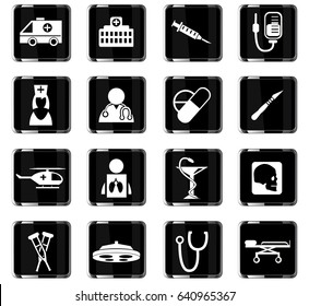 medical vector icons for user interface design