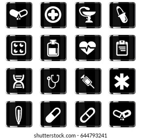 medical vector icons for user interface design
