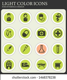 Medical vector icons for web and user interface design