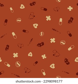Medical vector illustration. Medical seamless pattern background.