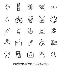 Medical vector line icon set