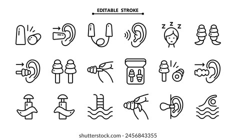 medical, vector, logo, editable, stroke, icon, person, technology, doctor, aid, line, ear, sign, deaf, human, outline, illustration, hear, symbol, health, sound, perception, equipment, silence, listen