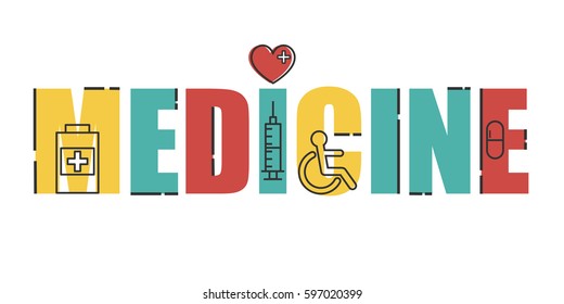 Medical vector modern banner. Thin line flat design background for website.