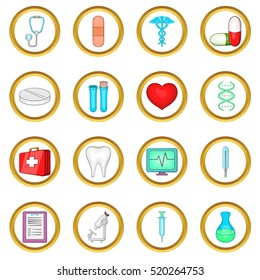 Medical vector set in cartoon style isolated on white background