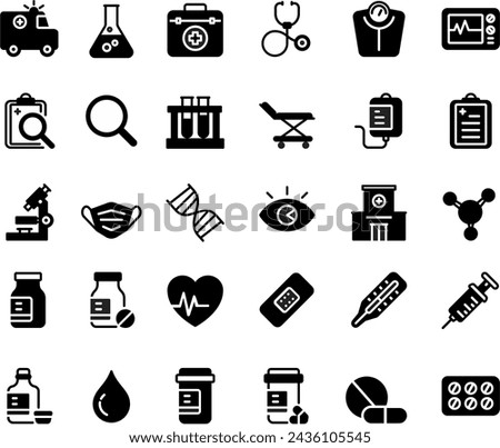 Medical vector set icon illustration.
Images produced without the use of any form of AI software.