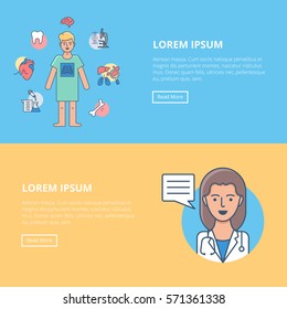 Medical vector web banners
