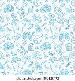 Medical vectors seamless pattern