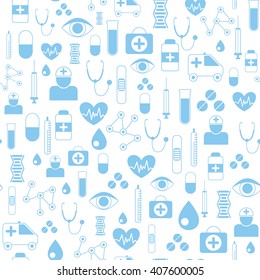 Medical vectors seamless pattern