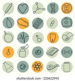 Medical vectors set. Vector set of medical and medicine signs.