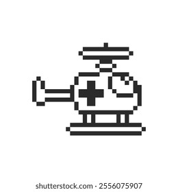 medical vehicle helicopter pixel art