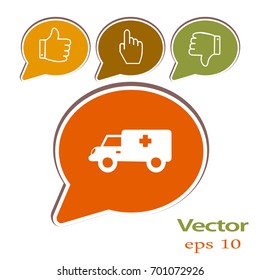 Medical vehicle. Icon.