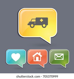 Medical vehicle. Icon.