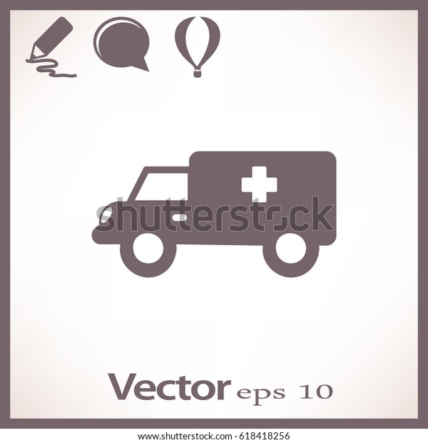 Medical vehicle.\
Icon.