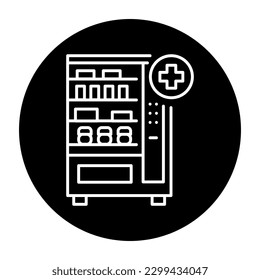 Medical vending machine color line icon. Pictogram for web page, mobile app, promo.