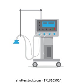 Medical Ventilator Flat Icon Vector Illustration