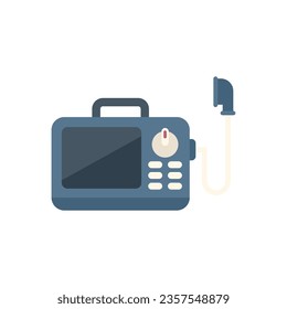 Medical ventilator tool icon flat vector. Patient machine. Hospital equipment isolated