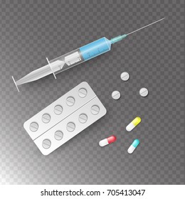 Medical vertor tools on transparent background.