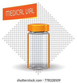 Medical vial. Vector Illustration.