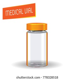 Medical vial. Vector Illustration.