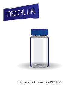 Medical vial. Vector Illustration.