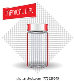 Medical vial. Vector Illustration.