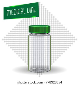Medical vial. Vector Illustration.