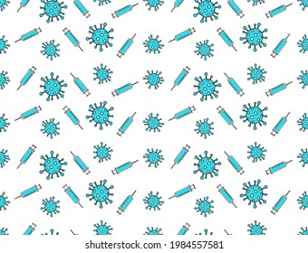 Medical and virus seamless pattern background. Medical healthcare concept. Vector.