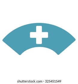 Medical Visor vector icon. Style is flat symbol, cyan color, rounded angles, white background.