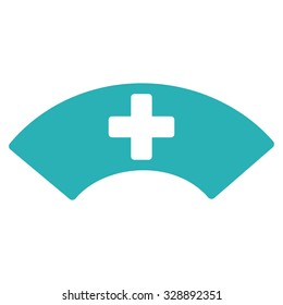 Medical Visor vector icon. Style is flat symbol, cyan color, rounded angles, white background.