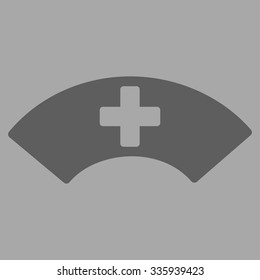 Medical Visor vector icon. Style is flat symbol, dark gray color, rounded angles, silver background.