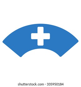 Medical Visor vector icon. Style is flat symbol, smooth blue color, rounded angles, white background.