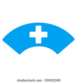 Medical Visor vector icon. Style is flat symbol, blue color, rounded angles, white background.