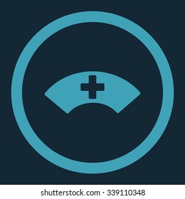 Medical Visor vector icon. Style is flat rounded symbol, blue color, rounded angles, dark blue background.