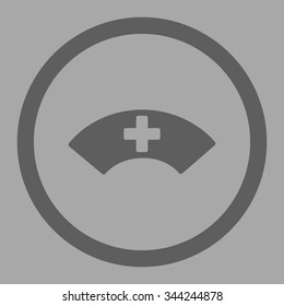 Medical Visor vector icon. Style is flat rounded symbol, dark gray color, rounded angles, silver background.