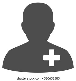 Medical Volunteer vector icon. Style is flat symbol, gray color, rounded angles, white background.