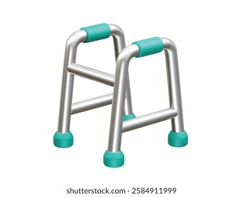 Medical Walker for Elderly icon illustration 3d. Walking frame icon 3d render illustration