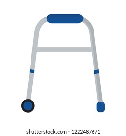 medical walker icon in flat style isolated vector illustration on white transparent background