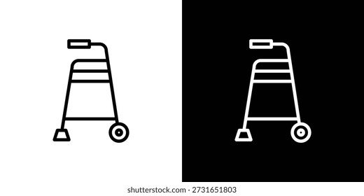 Medical walker icon graphic, editable stroke. Suitable for website design, logo, app, template, and ui ux.