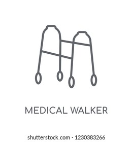 medical Walker linear icon. Modern outline medical Walker logo concept on white background from Health and Medical collection. Suitable for use on web apps, mobile apps and print media.